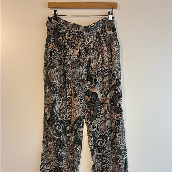 Zara Wide Leg Paisley Print Pants NWOT - Picture 2 of 13
